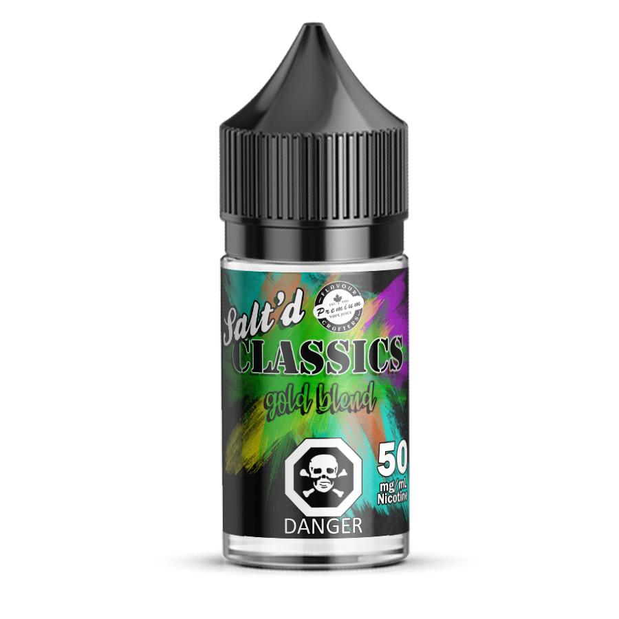 SALT'D: GOLD BLEND (EXPORT) SALT NIC VAPE JUICE FLAVOUR CRAFTERS INC. 