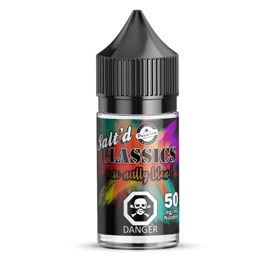 SALT'D: MAC NALLY BLEND (MAC MAURIER) SALT NIC VAPE JUICE FLAVOUR CRAFTERS INC.
